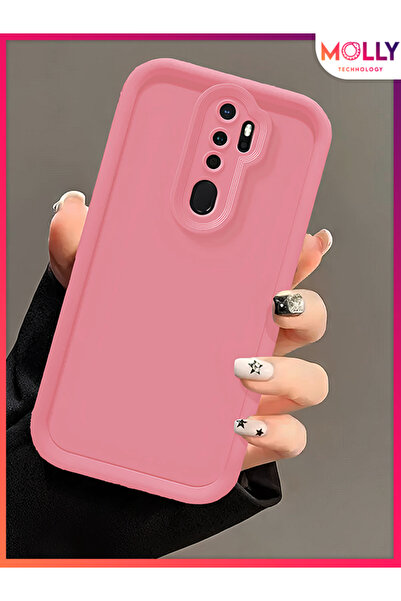 Molly Oppo A5 2020 İçin Kum Pembesi Kenarları Kalın Pan Silikon Kılıf