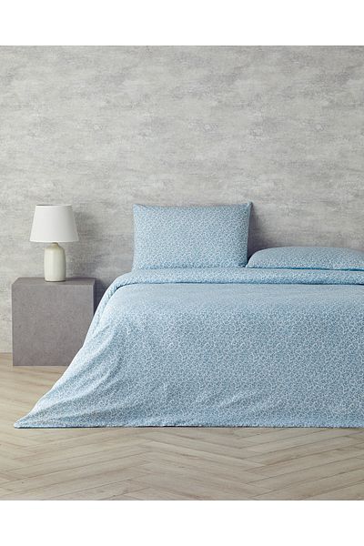 English Home Blossom Garden Double Sided Blue Duvet Cover Set - Easy to Iron, 200X220 cm