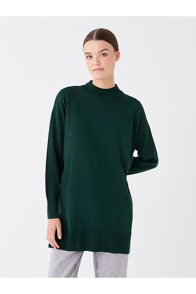 LC Waikiki LW – Damen-Strick-Tunika mit halbem Rollkragen, einfarbig, langärmlig