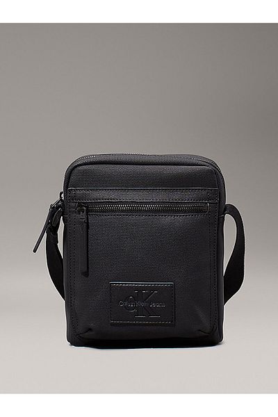 Calvin Klein Men's Adjustable Shoulder Strap Brand Logo Zipper Front Pocket Black Shoulder Bag K50K 512036 -Beh