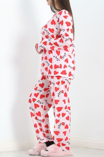 nedo7 Battal Pajama Set Crew Neck - Dusty Pink1 - 776.1287