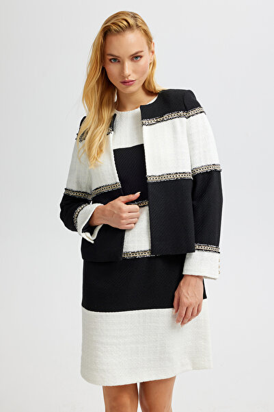 Naramaxx Siyah Beyaz Tüvit Ceket