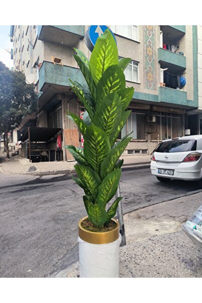 RUZGARCİCEK Rüzgar Yapay Çiçekçilik Krem Saksıda Difenbahya Ağacı