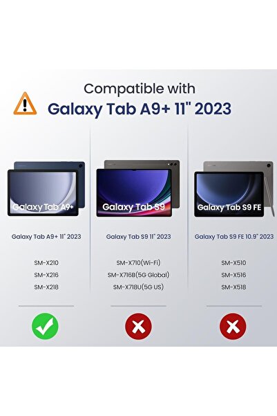 m.tk moveteck Samsung Galaxy Tab A9 Plus 11 Inç Kılıf Smart Uyku Modlu Standlı Şeffaf Kapaklı Sm-x210 (UYUMLU)