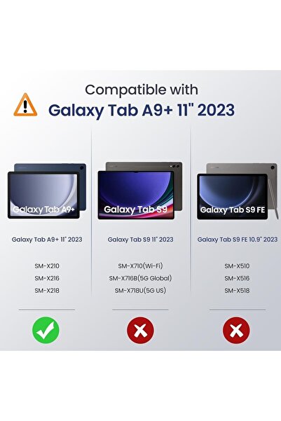 m.tk moveteck Samsung Galaxy Tab A9 Plus 11 Inç Kılıf Smart Uyku Modlu Standlı Şeffaf Kapaklı Sm-x210 (UYUMLU)