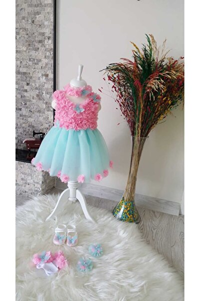 GOLD TEKSTİL Prenses Kız Bebek Elbisesi, Doğum Günü Elbisesi, Mevlit Elbisesi, Düğün Elbise, Fotoraf Çekimi.