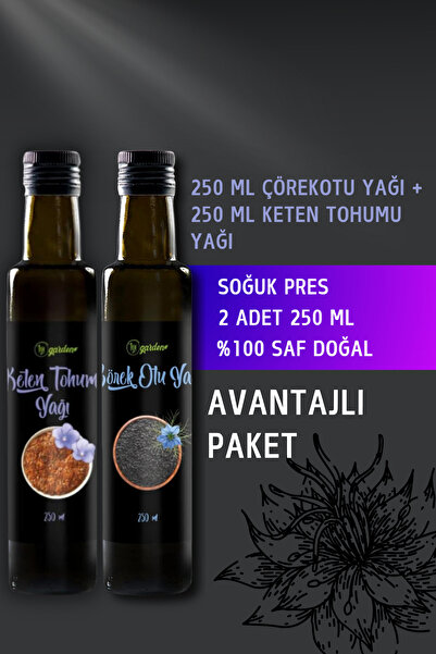 Tiji Garden %100 Doğal 250 ml Keten Tohumu Yağı + 250 ml Çörek Otu Yağı Soğuk...