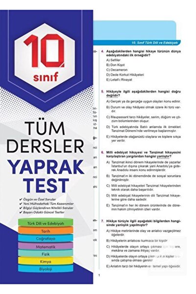 Element Yayınları 10. Sınıf Tüm Dersler Yaprak Test