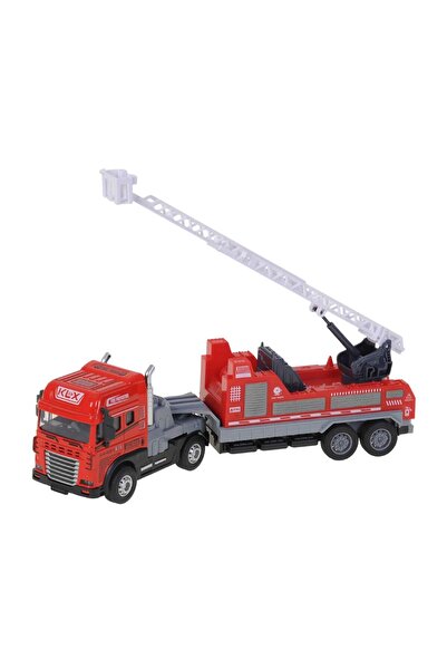 hak-iş oyuncak Frictional Lighted Musical 1:24 Ladder Fire Truck