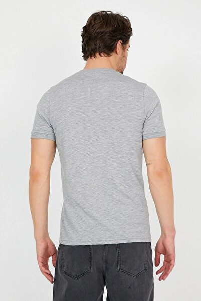 Figo Ανδρικό μπλουζάκι με λαιμόκοψη με κυψελωτό σχέδιο