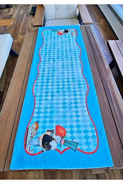 Mavi Dama Desenli Runner