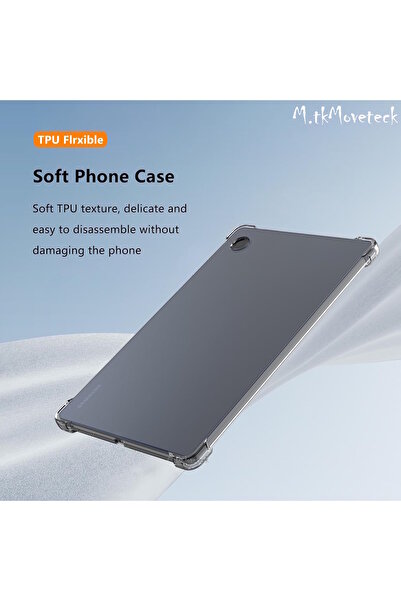 m.tk moveteck Samsung Galaxy Tab A9 Plus Tablet Kılıfı Köşe Korumalı Antishock Şeffaf Silikon Sm-x210 X213