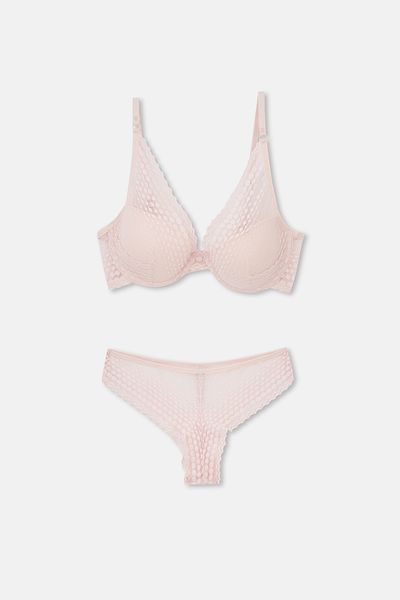 Eros Ersk1120 Pink Ginger Lace Empty Cup Bra - Tk