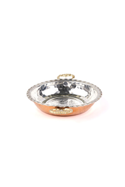 Zinnun Set of 2 Copper Plates Breakfast Snack Bowl - Pan Look 11 cm