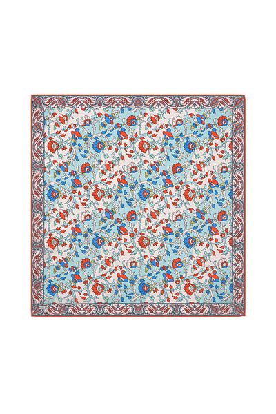 Bursa İpek Μαντήλι με μοτίβο τιρκουάζ Voile Silk