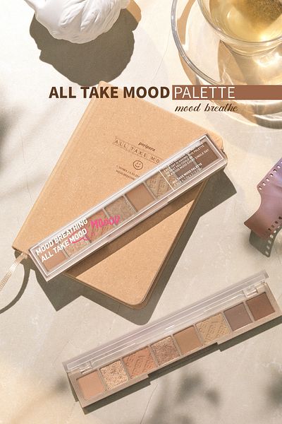 PERIPERA Matte, Luminous and Glittery Intense Pigmented Headlight Palette Peripera All Take Mood Palette (01 Mood Breathing)
