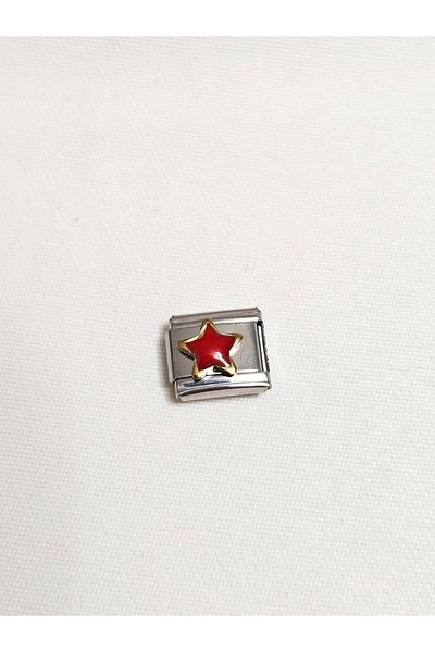 TAKINOMİ Women's Stainless Steel Red Star Nomination' Charm