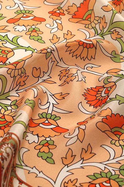 Bursa İpek Μεταξωτό μαντίλι με μοτίβο Tan Shawl Voile