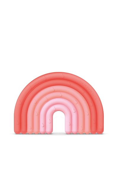 Suavinex Inel de denti?ie din silicon Curcubeu, roz, Suavinex