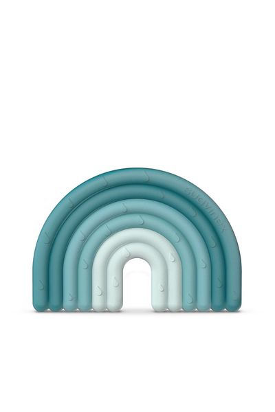 Suavinex Inel de denti?ie din silicon Curcubeu, albastru, Suavinex