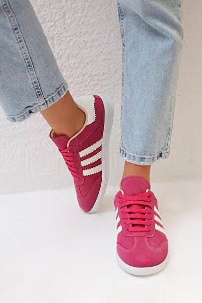 Beyond Фуксия суед маратонки - 3-ремъчни дамски модел Byndam3b01