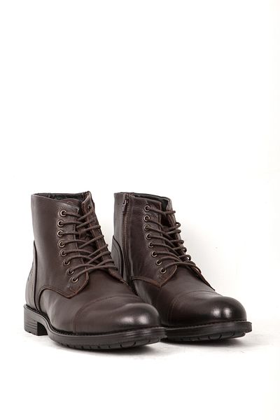 Hammer Jack Ανδρικές μπότες Casual Comfort - Γνήσιο δέρμα, κορδόνια, Hj 17715 M Brown