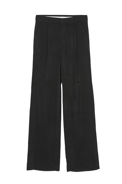 Quzu Palazzo Fabric Trousers Black