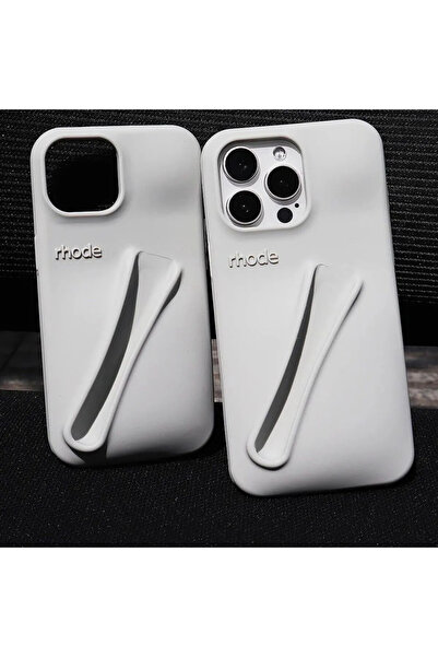 Newon غطاء حماية لهاتف آيفون 14 برو ماكس باللون الرمادي مع شعار الشركة