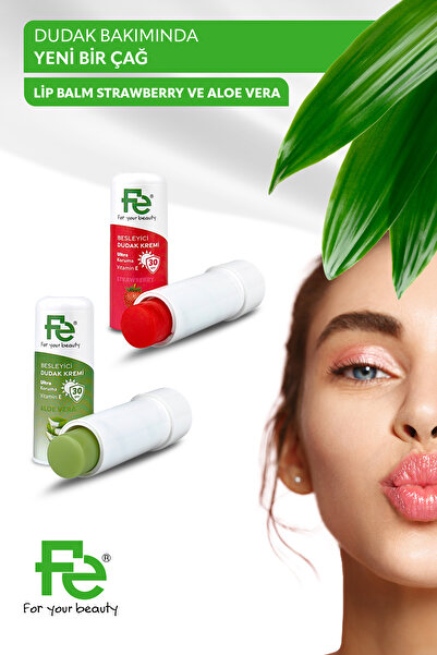 Fe LİP BALM STRAWBERRY (ÇİLEK) VE ALOE VERA