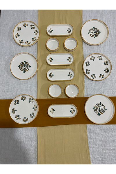 MTD SERAMİK Luxury Breakfast Set 14 Items for 6