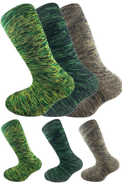 SİHİRLİ AYAKLAR Colorful 3 Pairs Thermal Unisex Men's and Women's Socks - Thick and Warm Heat Sink 38-42
