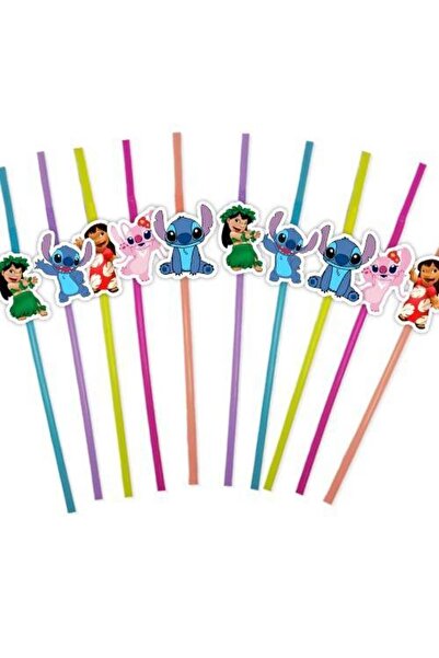 Parti Dükkanım Lilo ve Stitch Artistik Pipet 10 Adet