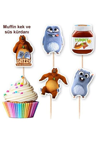 Parti Dükkanım Grizzy Ve Lemmingler Şekilli Kürdan 10 Adet
