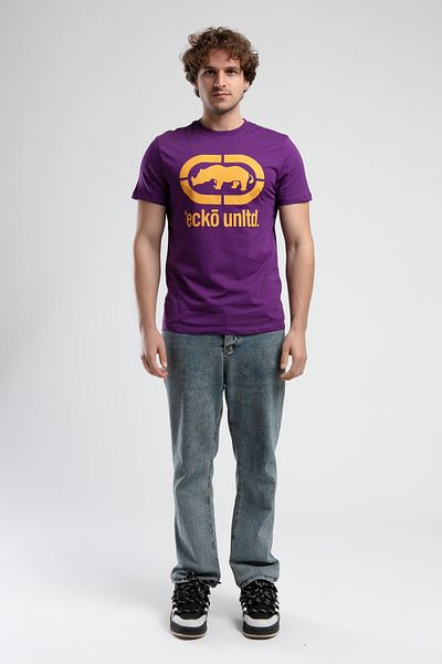 ECKO UNLTD Marc Purple Crew Neck Printed Standard Fit Men's Tshirt