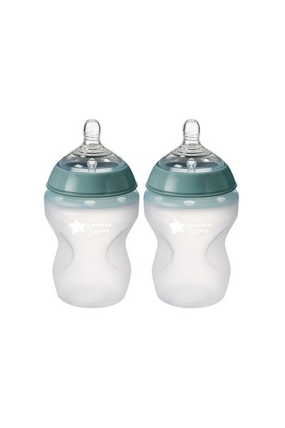 tommee tippee Closer to Nature Soft Feel Silicone Baby Bottles - 260ml, Pack of 2