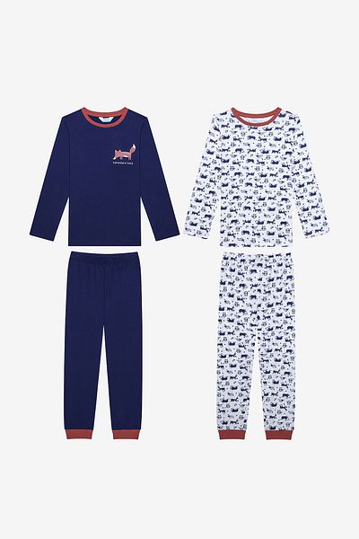 Penti Cotton Boy's Adventure 2-Piece Multicolor Pajamas Set