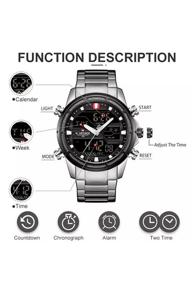 Naviforce Navivorce Brand Sports Men's Digital Analog Wrist Watch