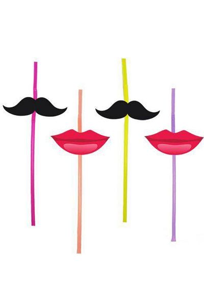 Parti Dükkanım Lip Mustache Artistic Pipette 10 Pieces