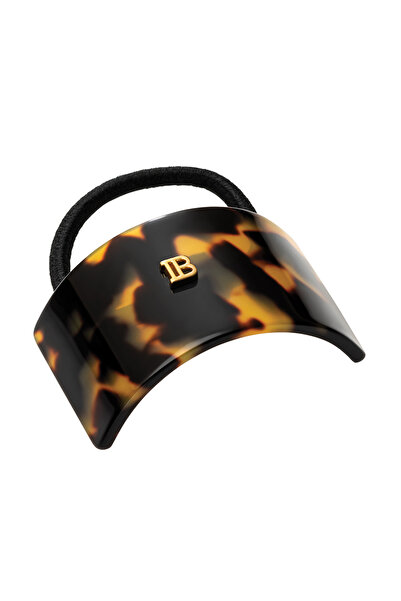 BALMAIN Cellulose Acetate Elastique pour Cheveux Tortoise Shell Clasp