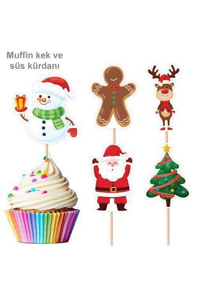 Parti Dükkanım New Year's Themed Shaped Toothpicks 10 Pieces
