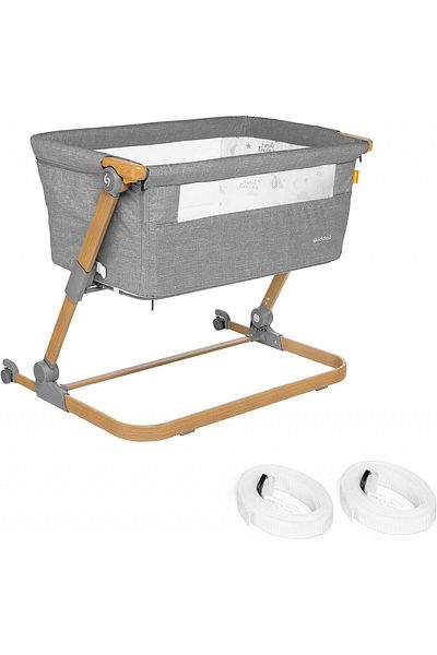 OEM Patut 3 în 1 co-sleeping Skiddou Natt, Normandic Wood, Wood-gri