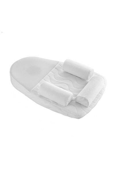 Babyjem Salteluta plan inclinat si saculet cu samburi de cirese BabyJem Velvet, Alb