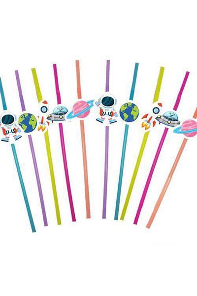 Parti Dükkanım Space Themed Artistic Straws 10 Pieces