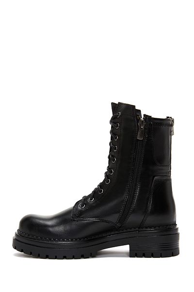 Derimod Black Leather Women's Boots - Zippered, 23wfd180918
