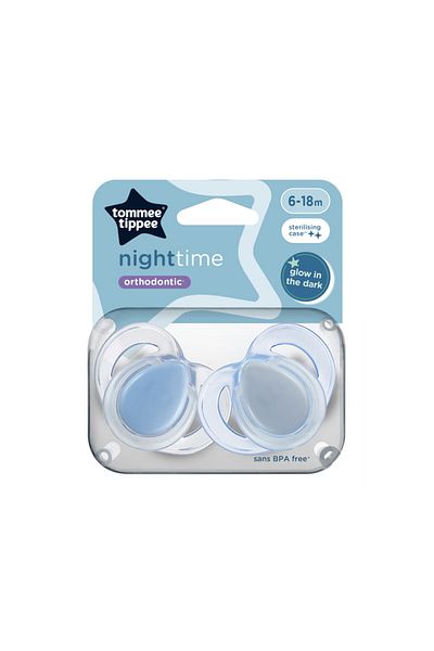 tommee tippee Night Time Soother, Pack of 2,  (6-18 months)  -(Mix)
