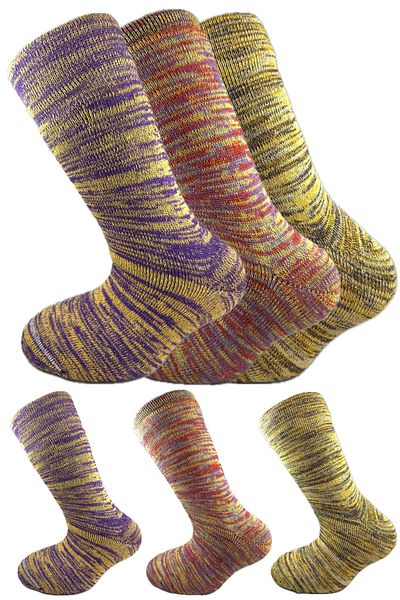 SİHİRLİ AYAKLAR Colorful 3 Pairs Thermal Unisex Men's and Women's Socks - Thick and Warm Heat Sink 38-42