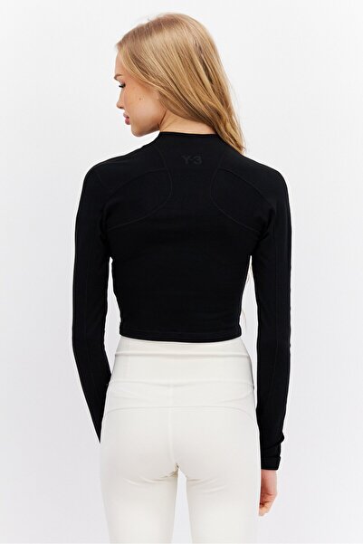 adidas Y-3 By Yohji Yamamoto Women Sportswear Fit Long Sleeve Outdoor Crop Top, Black