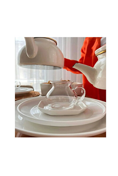 Genel Markalar Keyfi Ala Borosilikat Cam Kulplu Çay Bardağı 220ml Bardak 1 Adet