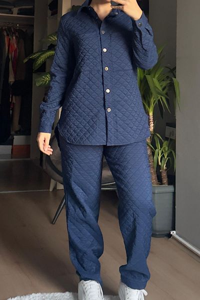 Qenz Καπιτονέ Σετ Hijab - Navy Blue