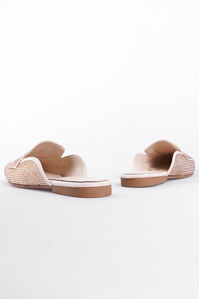 Capone Outfitters Γυναικείες Loafer Παντόφλες Satin Stone